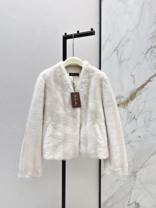 Loro Piana Exclusive Eco-friendly Rabbit Fur Short Coat with Soft Touch