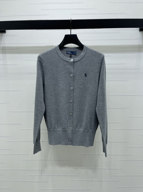 Polo Ralph Lauren Embroidered Logo Knit Round Neck Cardigan