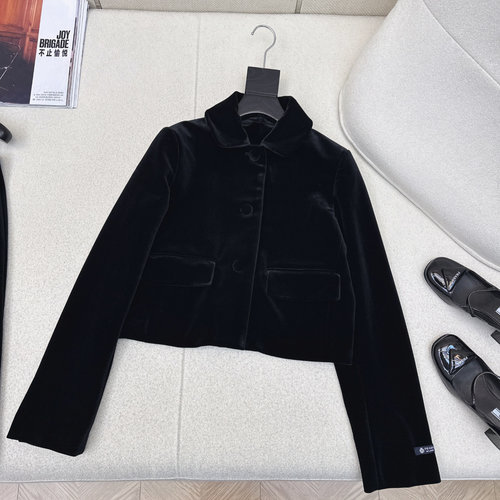 Prada Stylish and Warm Velvet Coat with Doll Collar