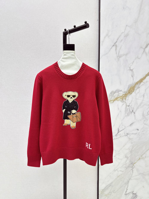 Loro Piana Exclusive Red Bear Wool Sweater, Chic Design