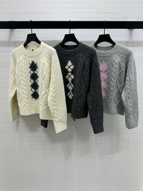 Miu Miu Collection: Plaid Tweed Knit Sweater, Soft and Versatile