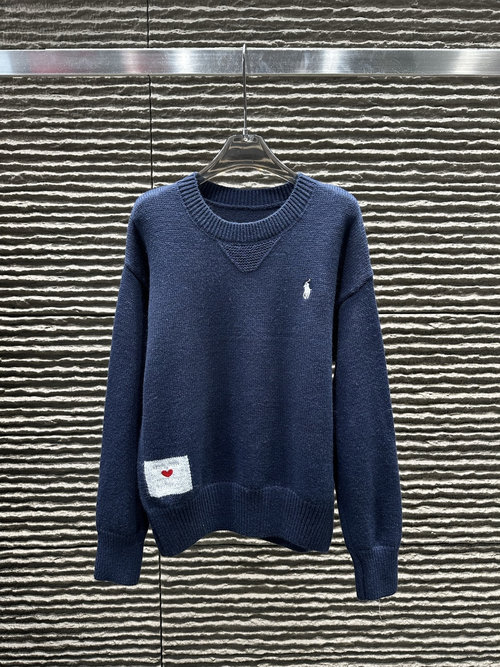 Polo Ralph Lauren Pullover Sweater with 3D Letter Back and Horse Embroidery