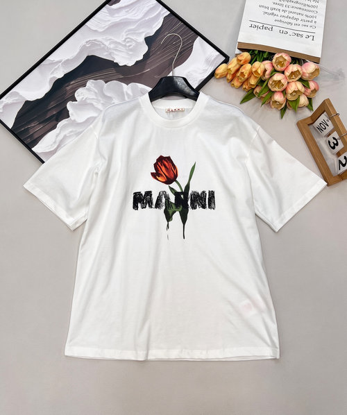 Marni Tulip Digital Print Loose Short-sleeve T-shirt