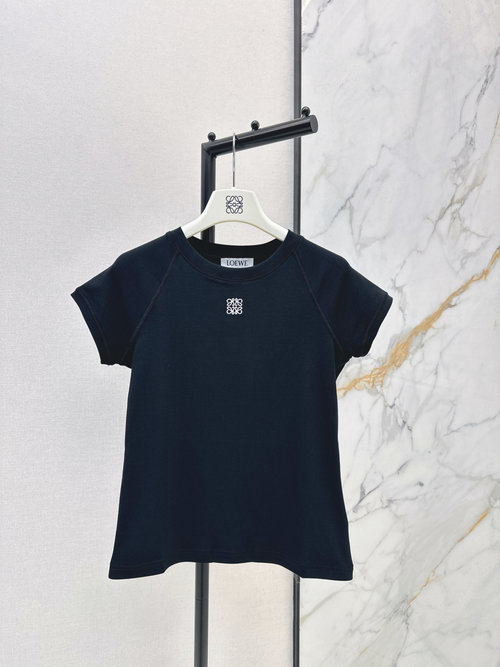 Loewe Stylish Small Logo Embroidered Raglan Sleeve T-Shirt