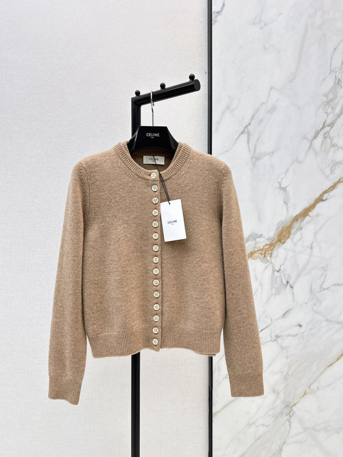 Celine Exclusive Knit Fake Two-Piece Sweater Cardigan
