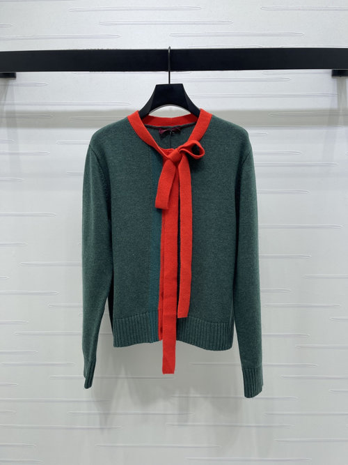 Gucci Iconic Brand - colored Contrast Strap Knit Sweater