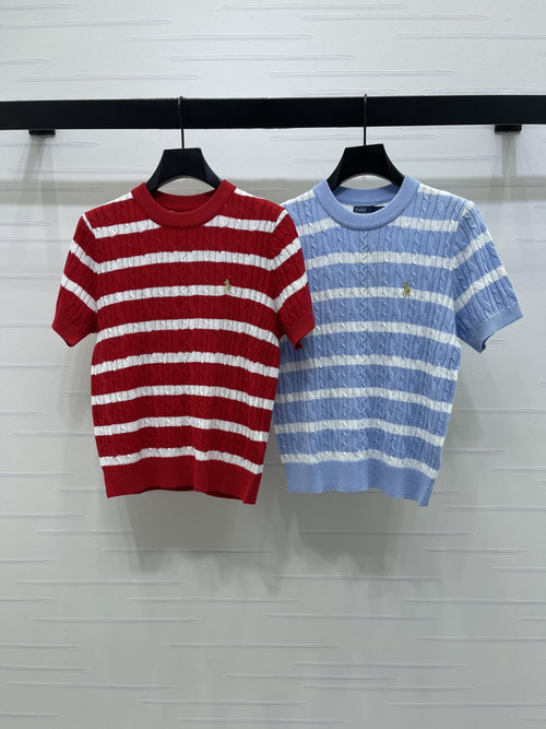 Polo Ralph Lauren High-quality Round-neck Knit Short-sleeves with Logo