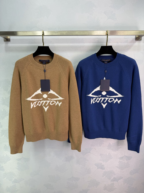 Louis Vuitton Clover Embroidered Knit Sweater with Vintage Style