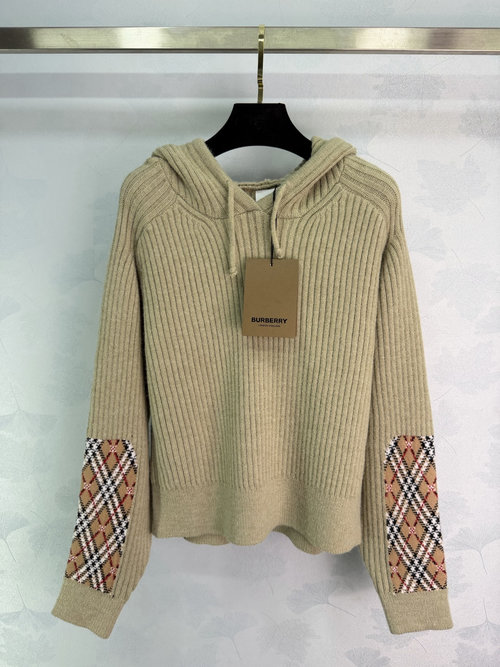 Burberry High - Quality Checked Cuffs Wool Knit