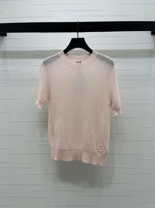 Celine Premium Knit Round Neck Short Sleeve with Daisy, Wear Options