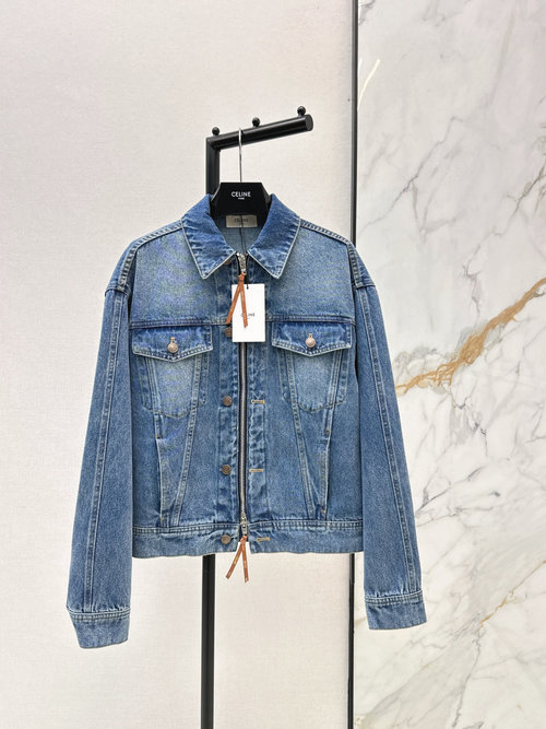 Celine Stylish Casual Denim Jacket with Unique Tones