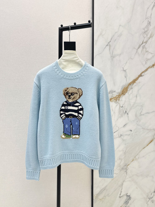 Polo Ralph Lauren Round neck sweater with embroidered bear pattern