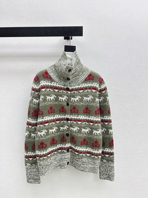 Polo Ralph Lauren Fair Isle knitted stand-up collar cardigan, vintage and trendy
