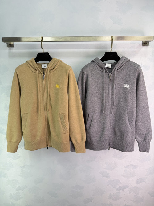 Burberry Customized Wool Hooded Zippered Cardigan, Fashion Function