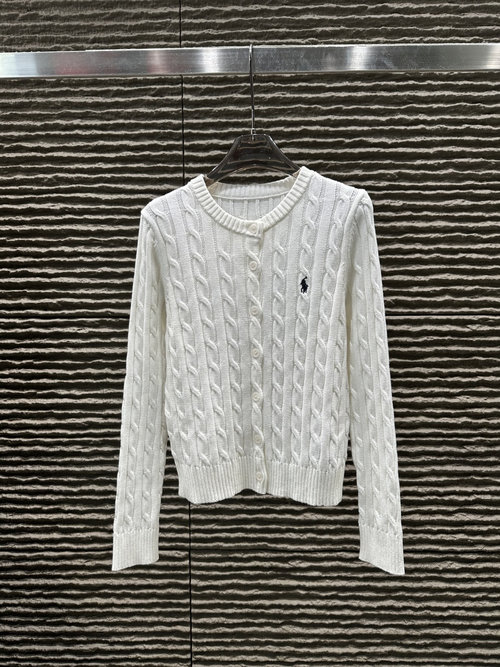 Polo Ralph Lauren New Round - Neck Knitted Cardigan with Embroidered Pony