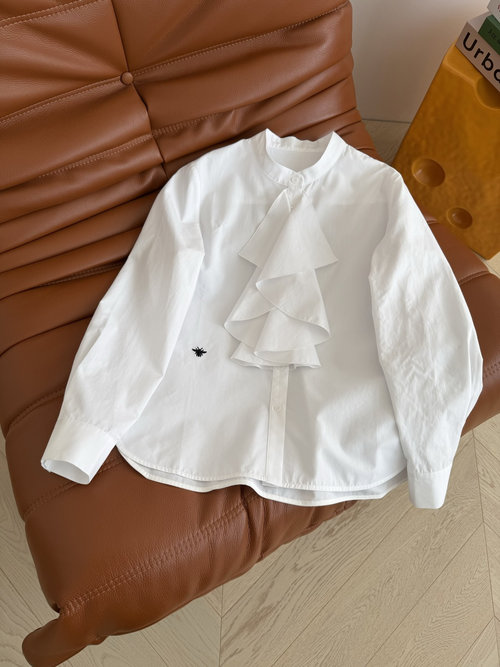 Gucci Bee-embroidered French Retro Shirt for Matching