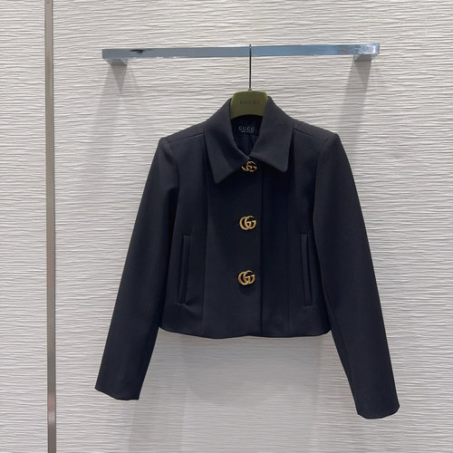 Gucci New Classic Suit with Custom Buttons & Neckline Design