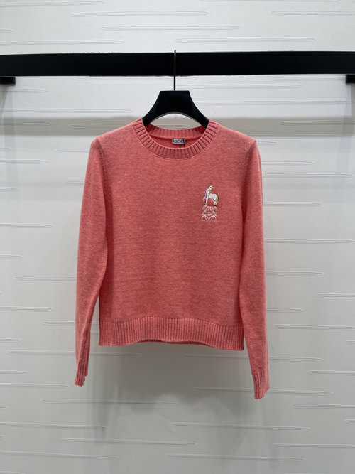 Louis Vuitton Comfortable Knit Sweater with Whimsical Cartoon Embroidery Detail