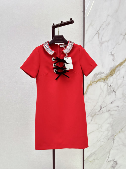 Valentino Limited Edition Dress with Studded Collar and Bow