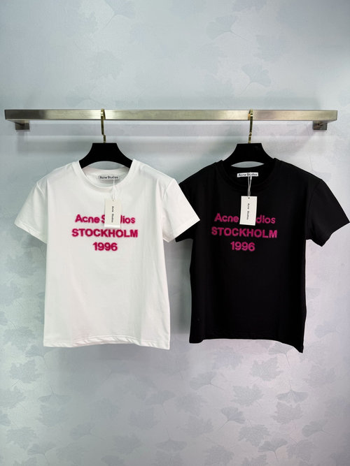 Acne Studios New Year Limited Tee with Velvet Logo in Pure Cotton