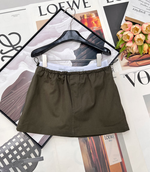 Alexander Wang Half Skirt with Logo Waistband in A-line Cut