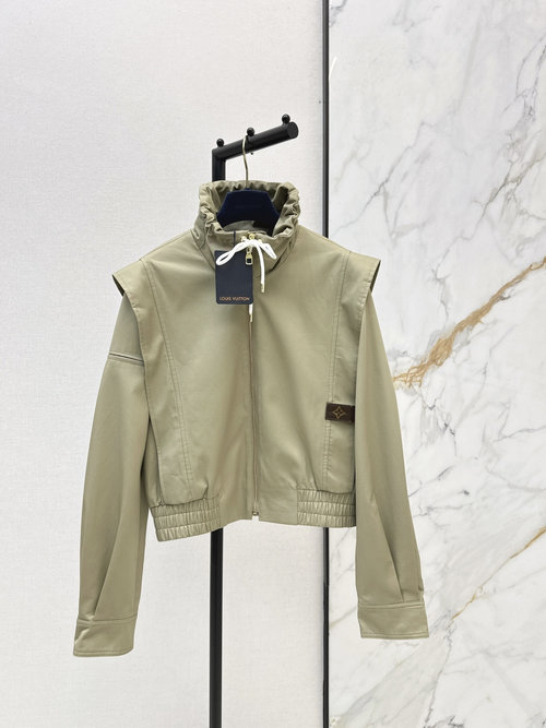 Louis Vuitton Drawstring Collar Flight Jacket, Stylish and Slimming