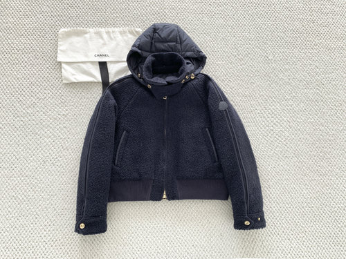 Moncler Traditional Wool Hooded Jacket with Down Filling