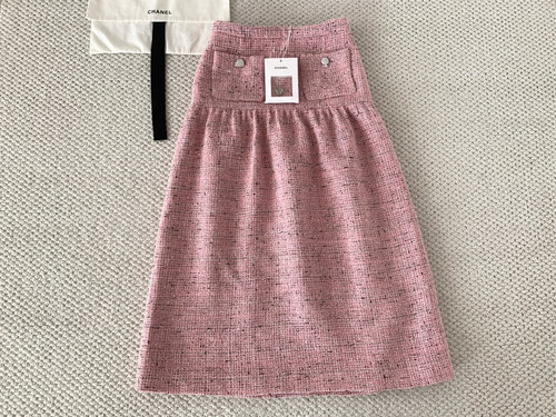 Chanel Misty Pink Tweed Long Skirt
