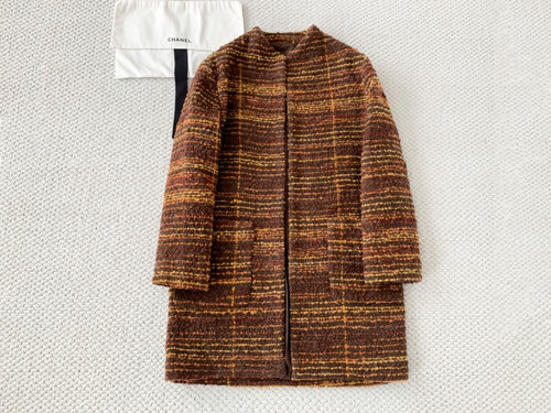Loro Piana Striped Mohair Blend Medium-Length Coat