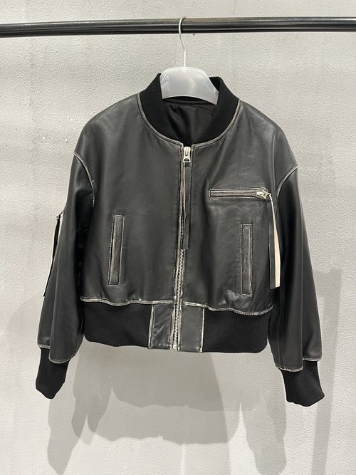 Acne Studios Acne Hand-rubbed Distressed Lambskin Short and Loose Coat