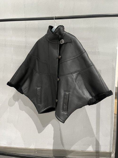 Yves Saint Laurent Classic All-Size Fur-on-Leather Cloak