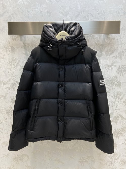 Burberry Detachable Hooded Down Jacket with Two Wearing Styles