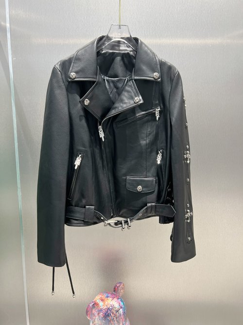 Chrome Hearts Exclusive Original Leather Jacket, Crafted from Full-Tanned Imported Sheepskin