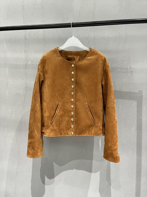 Celine Camel Cashmere Leather Coat with Original Hardware