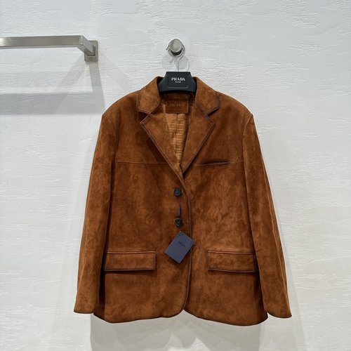 Prada Exclusive Authentic Quiet Luxury School-style Goat Suede Wide Suit