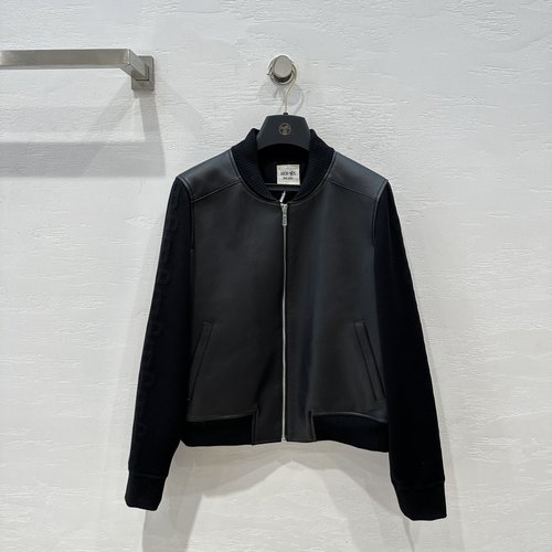 Hermes Premium Vintage Sheepskin Quilted Jacket with Pig Nose Embroidery