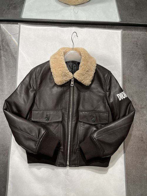 Dior Custom Dark Red Goatskin Jacket, Soft Texture and Stylish Look