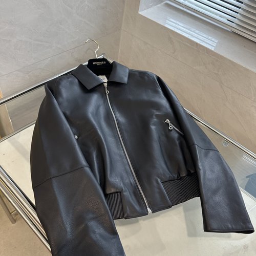 Hermes Exclusive Premium Sheepskin Collar Jacket Crafted by Hand
