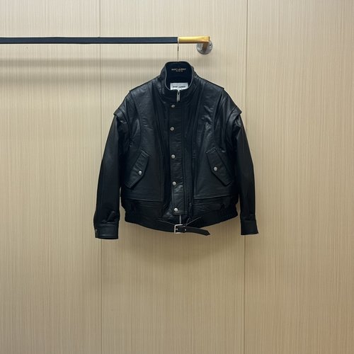 Yves Saint Laurent Imported Sheepskin Leather Jacket for an Elegant Look