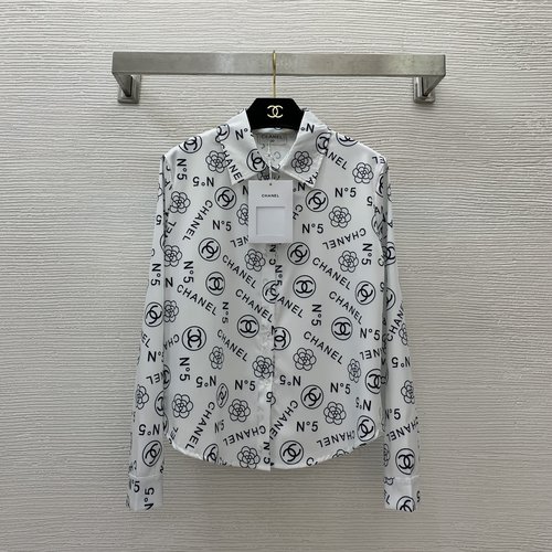 Louis Vuitton Classic Logo Print Slim-Fit Long Sleeve Shirt