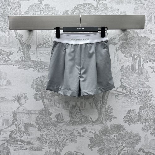 Alexander Wang Imported Wool Blend Shorts with Elastic Tape