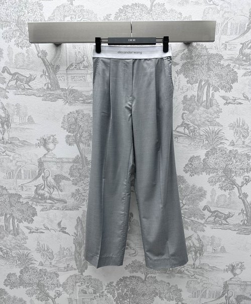 Alexander Wang Imported Wool Blend Trousers with Elastic Tape