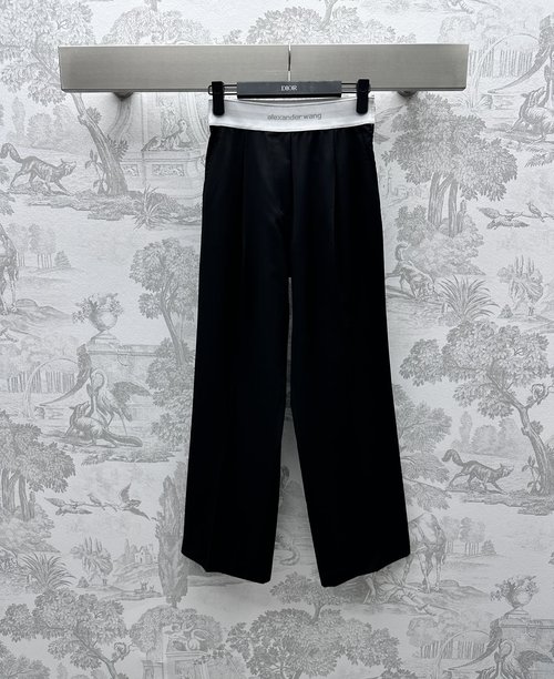 Alexander Wang Imported Wool Blend Trousers with Elastic Tape