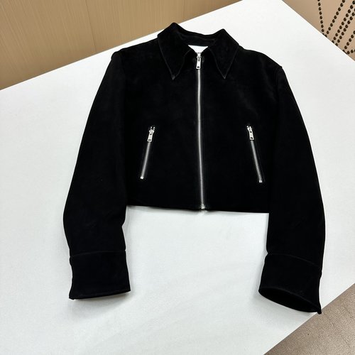 Jil Sanders Elegant Suede - Collared Jacket with 3D Tailoring