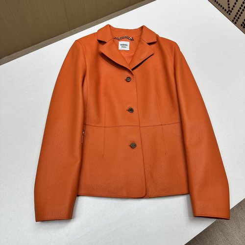 Hermes High-quality Lambskin Jacket with Minimalist Tailoring and Imported Hardware