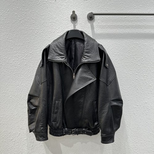 Yves Saint Laurent Premium Bubble Lambskin Motorcycle Jacket with Custom Leather