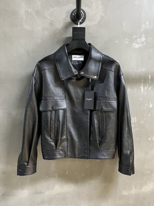 Yves Saint Laurent Elegant Vintage Leather Coat for a Perfect Fit