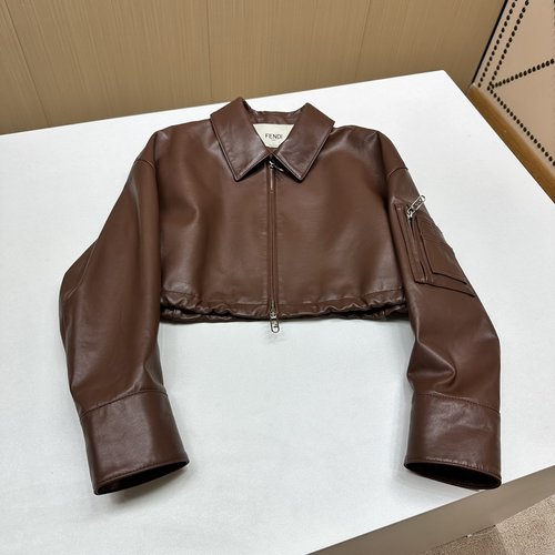 Fendi High-End Custom Leather Jacket Inspired by Celebrity Fashion