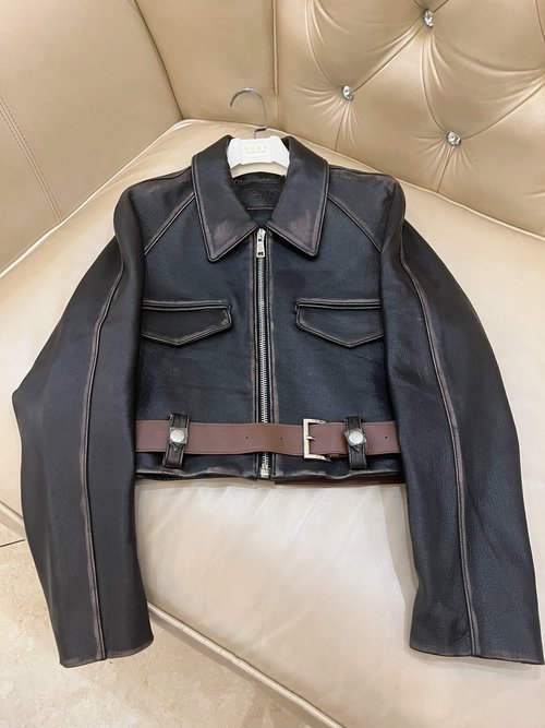 Prada Exclusive Jacket with Sheepskin Trim for a Slimming Look