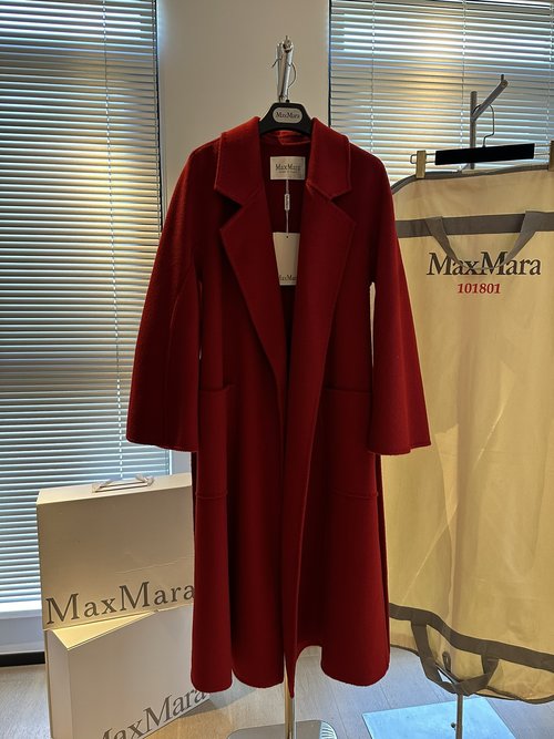 Burberry Top-grade Wool & Cashmere Water-ripple Robe-style Coat